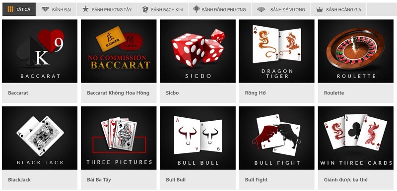 Casino trực tuyến đa dạng sảnh chơi